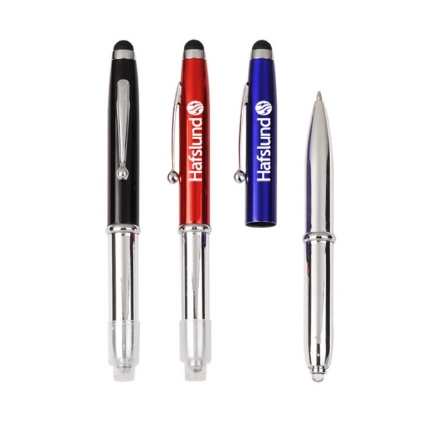 Stylus Metal Ballpoint Pen & LED Flashlight - Image 1