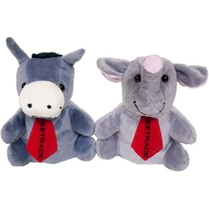 7" Reversible Donkey/Elephant with ties & one color imprints
