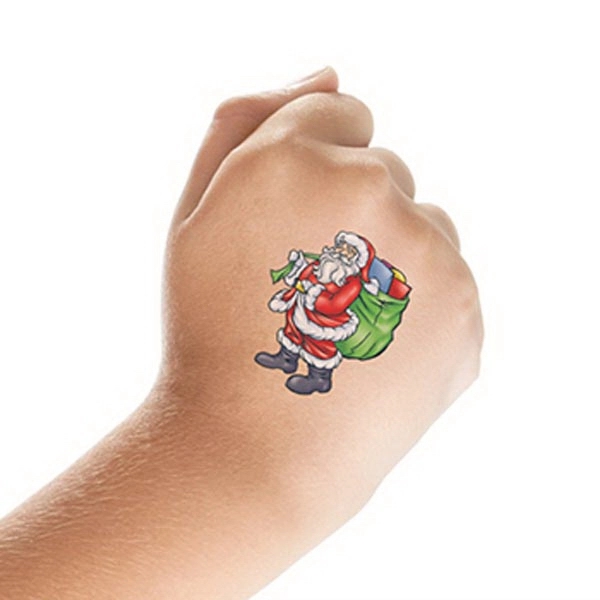 Santa with Gift Bag Temporary Tattoo