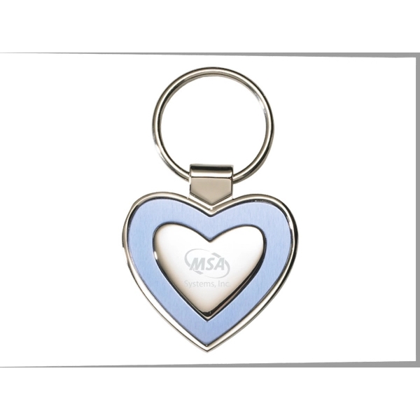 Silver/Blue Heart Key Tag