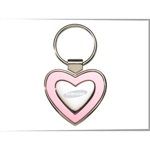 Silver/Pink Heart Key Tag