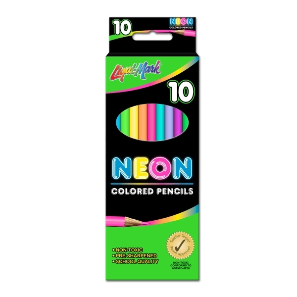 10 Pack Neon Colored Pencils - 7&quot; Pre-Sharpened