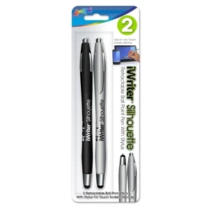 2 Pack iWriter Silhouette Ball Point Pen with Stylus