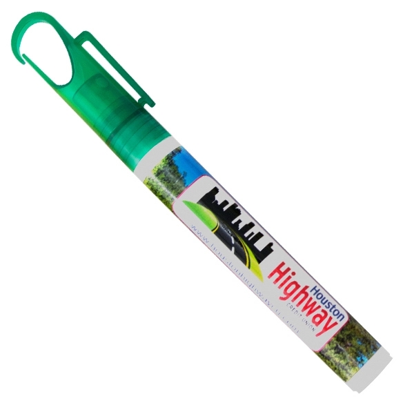 10ml carabiner clip hand sanitizer spray- Green