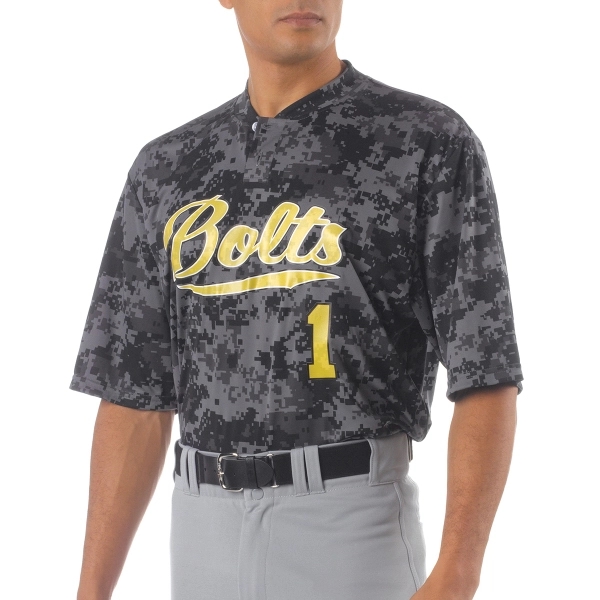 A4 Adult Camo Two-Button Henley 