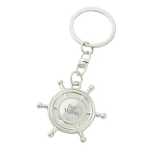 Metal Mini Nautical Wheel Key Tag