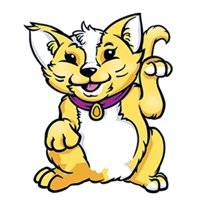 Yellow Cat Temporary Tattoo
