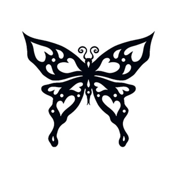 Heart Tribal Butterfly Temporary Tattoo - Image 1