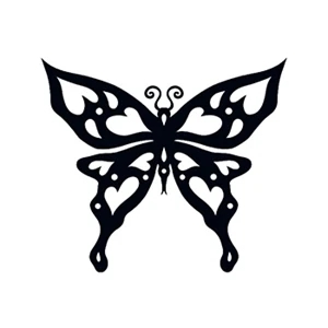 Heart Tribal Butterfly Temporary Tattoo