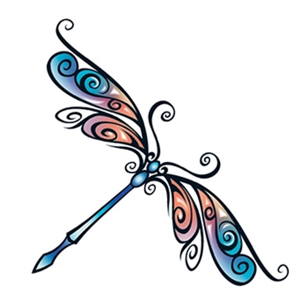 Tribal Dragonfly Temporary Tattoo - Image 1