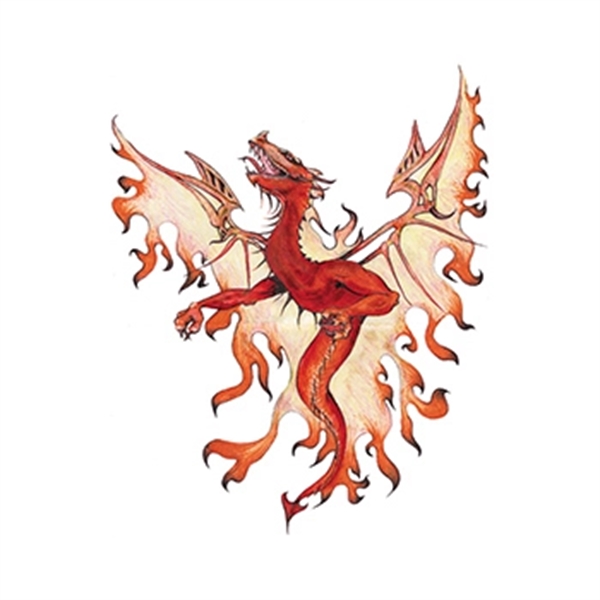 Mythical Orange Dragon Temporary Tattoo