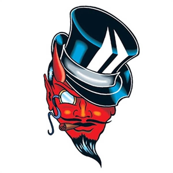 Small Devil with Top Hat Temporary Tattoo - Image 1