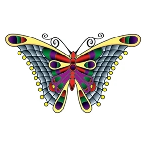 Stained Glass Butterfly Temporary Tattoo