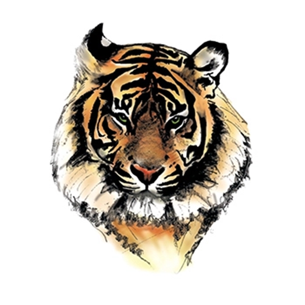 Tiger Face Temporary Tattoo - Image 1