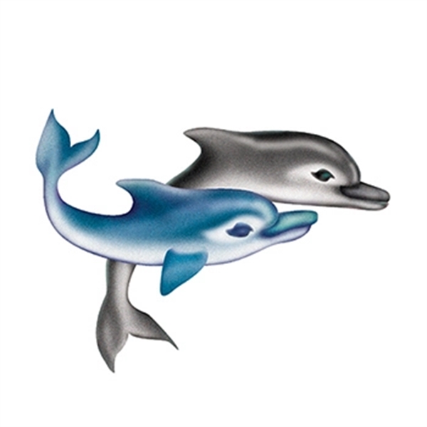 Two Dolphins Temporary Tattoo - Image 1