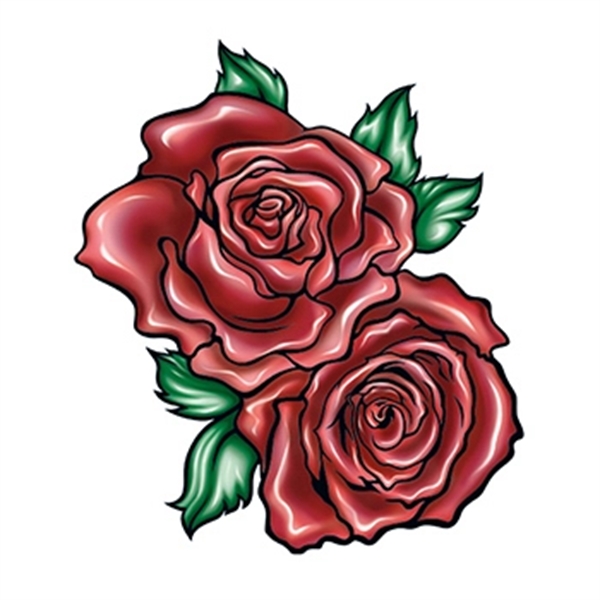 Two Red Roses Temporary Tattoo - Image 1