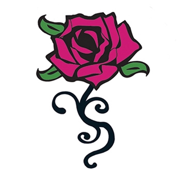 Modern Purple Rose Temporary Tattoo - Image 1