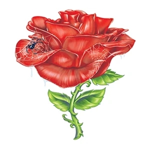 Rose with Spider Temporary Tattoo