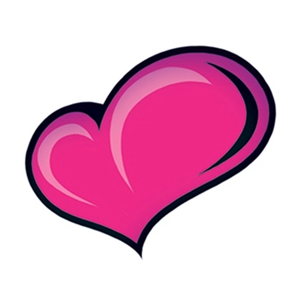 Pink Heart Temporary Tattoo - Image 1