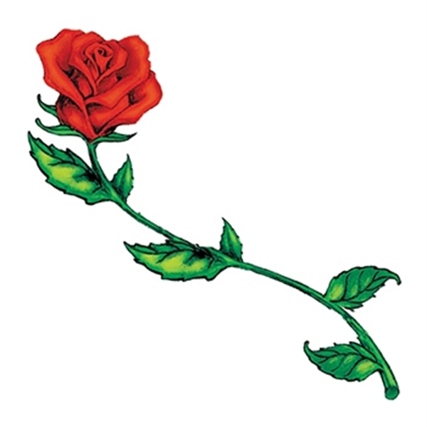Long Stemmed Rose Temporary Tattoo - Image 1