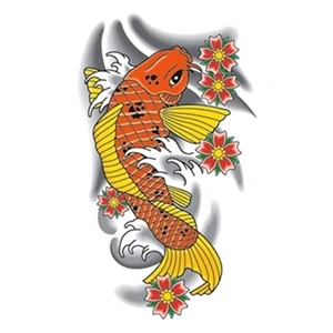 Traditional Orange Koi Fish Temporary Tattoo
