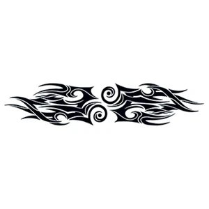 Tribal Flames Lower Back Temporary Tattoo