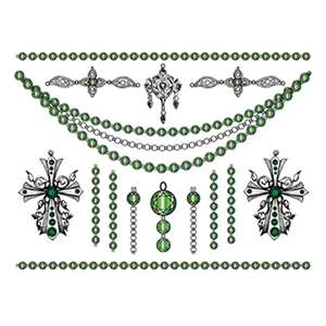 Jade Crosses Temporary Tattoo Jewelry Set
