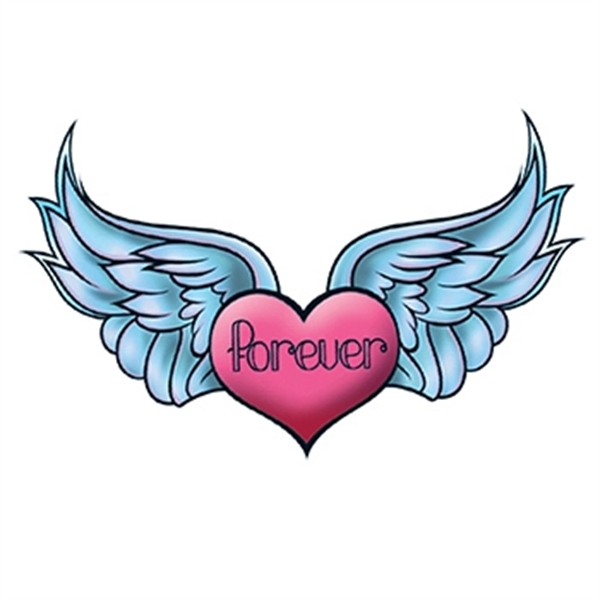 Winged Forever Heart Temporary Tattoo - Image 1