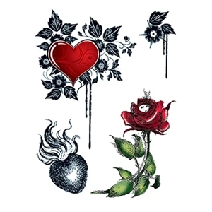 Hearts and Roses Temporary Tattoo