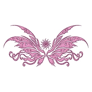 Glitter Pink Wing Lower Back Temporary Tattoo