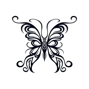 Tribal Outline Butterfly Temporary Tattoo