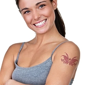 Pink Tribal Butterfly Temporary Tattoo