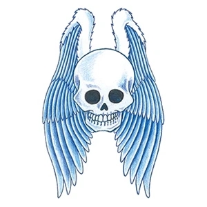 Traditional Skull with Wings Temporary Tattoo