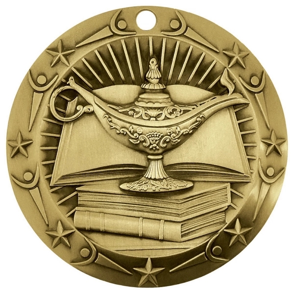 3'' World Class Book & Lamp Medallion - Image 1