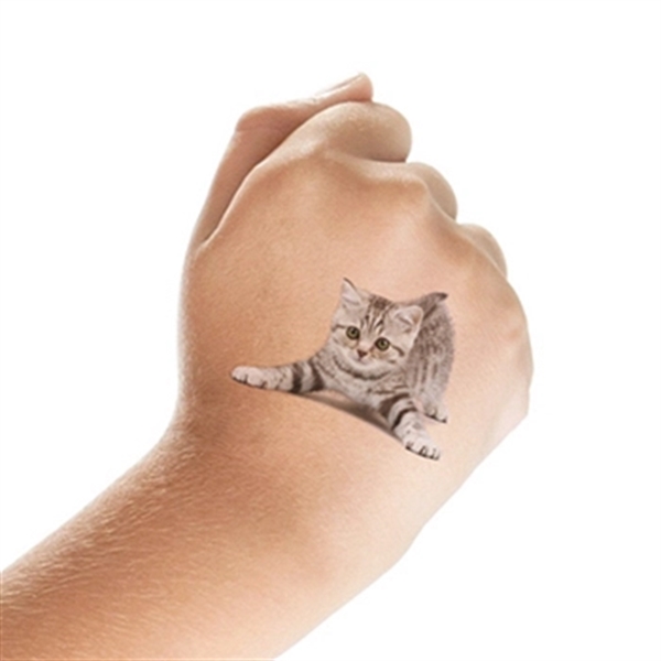 Gray Kitten Temporary Tattoo - Image 2