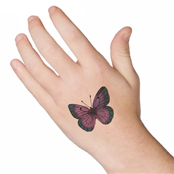 Purple and Green Butterfly Temporary Tattoo - Image 2