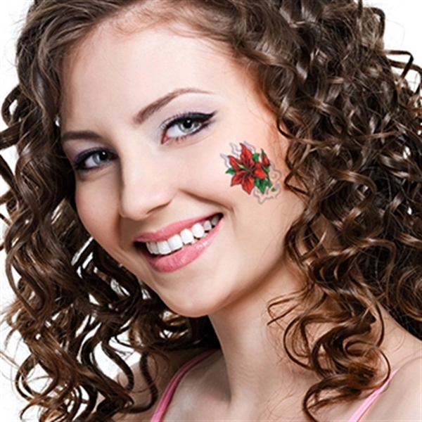 Red Flower Temporary Tattoo - Image 2