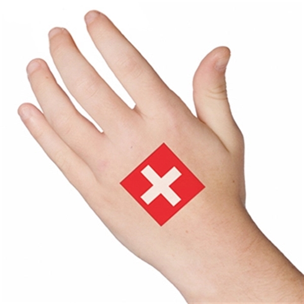 Switzerland Flag Temporary Tattoo - Image 2