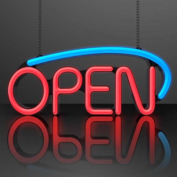Neon LED Open Sign with A/C Adapter - Image 1