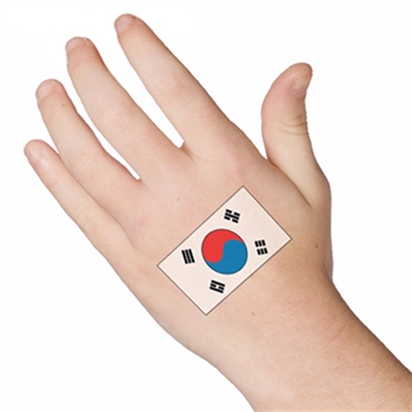 Korea Flag Temporary Tattoo - Image 2
