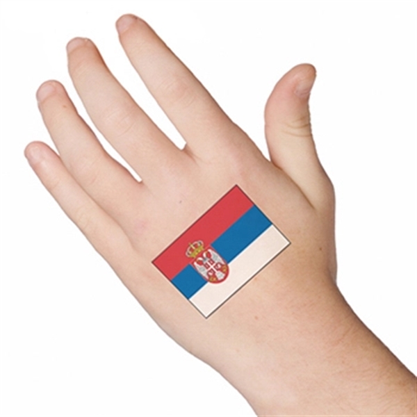 Serbia Flag Temporary Tattoo - Image 2