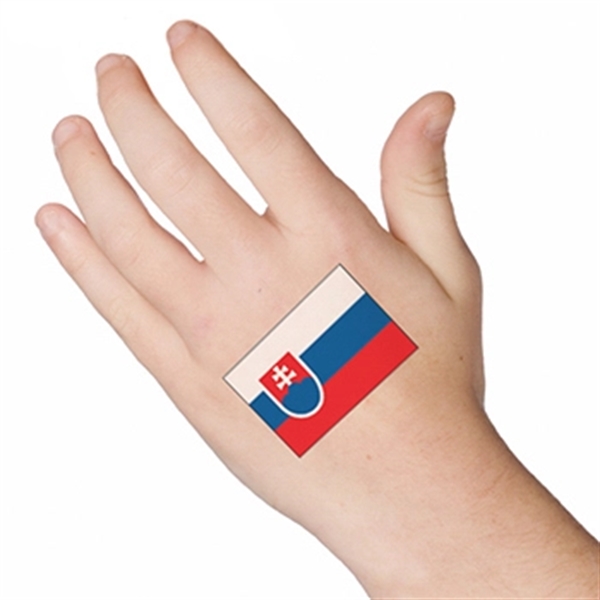 Slovakia Flag Temporary Tattoo - Image 2