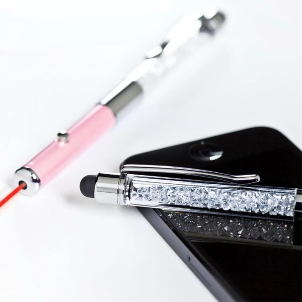 Crystal Stylus Metal Pen with Laser Pointer - Image 2
