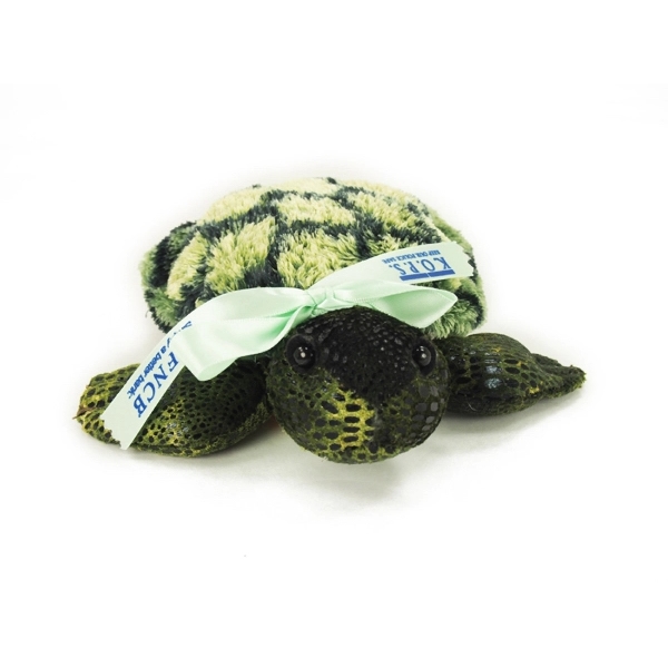 8" Splish Splash Turtle w/ ribbon 1 color imprint & 2 logos