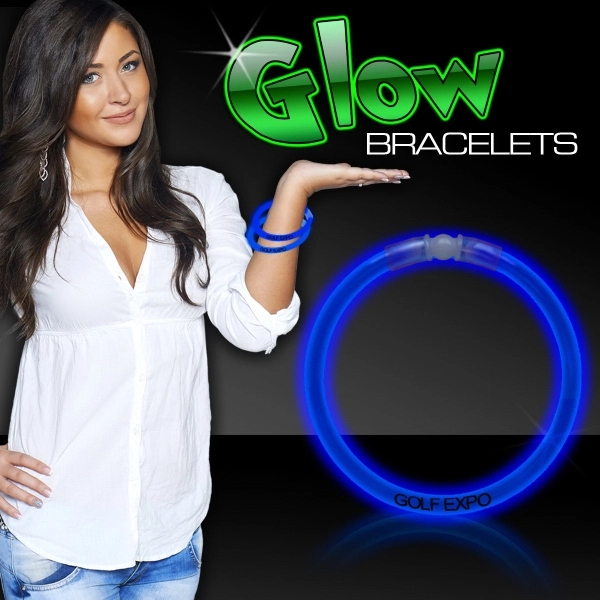 Blue 8&quot; Single Color Superior Light Up Glow Bracelet