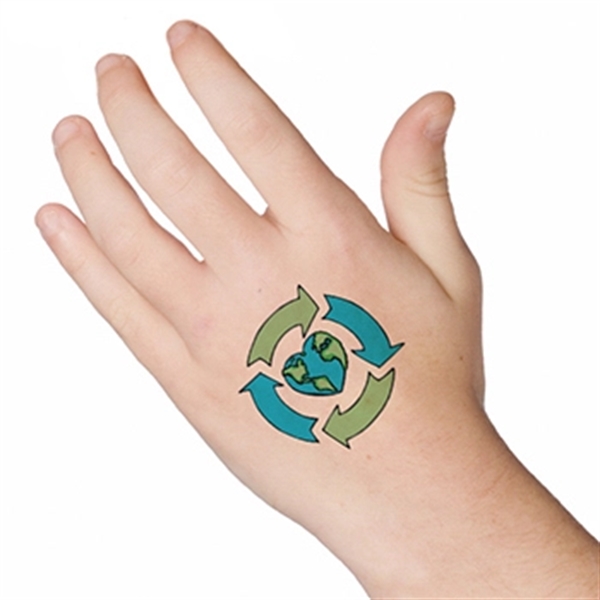 Recycle Earth Heart Temporary Tattoo - Image 2