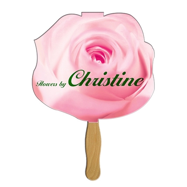 Rose Sandwiched Hand Fan Full Color - Image 1