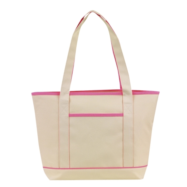 NATURAL WITH COLOR TRIM TOTE-Full color process - Image 4