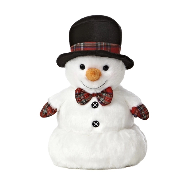 9&quot; Snowball the Snowman Plaid Bow Tie