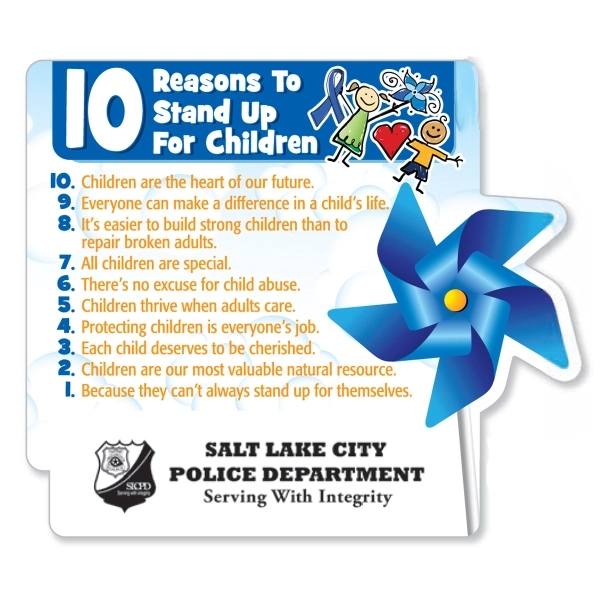 10 Reasons To Stand Up For Children Die-Cut Pinwheel Magnet